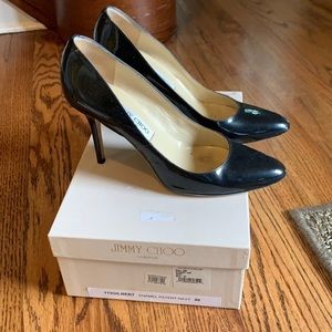 Jimmy Choo gilbert patent navy heels size 40